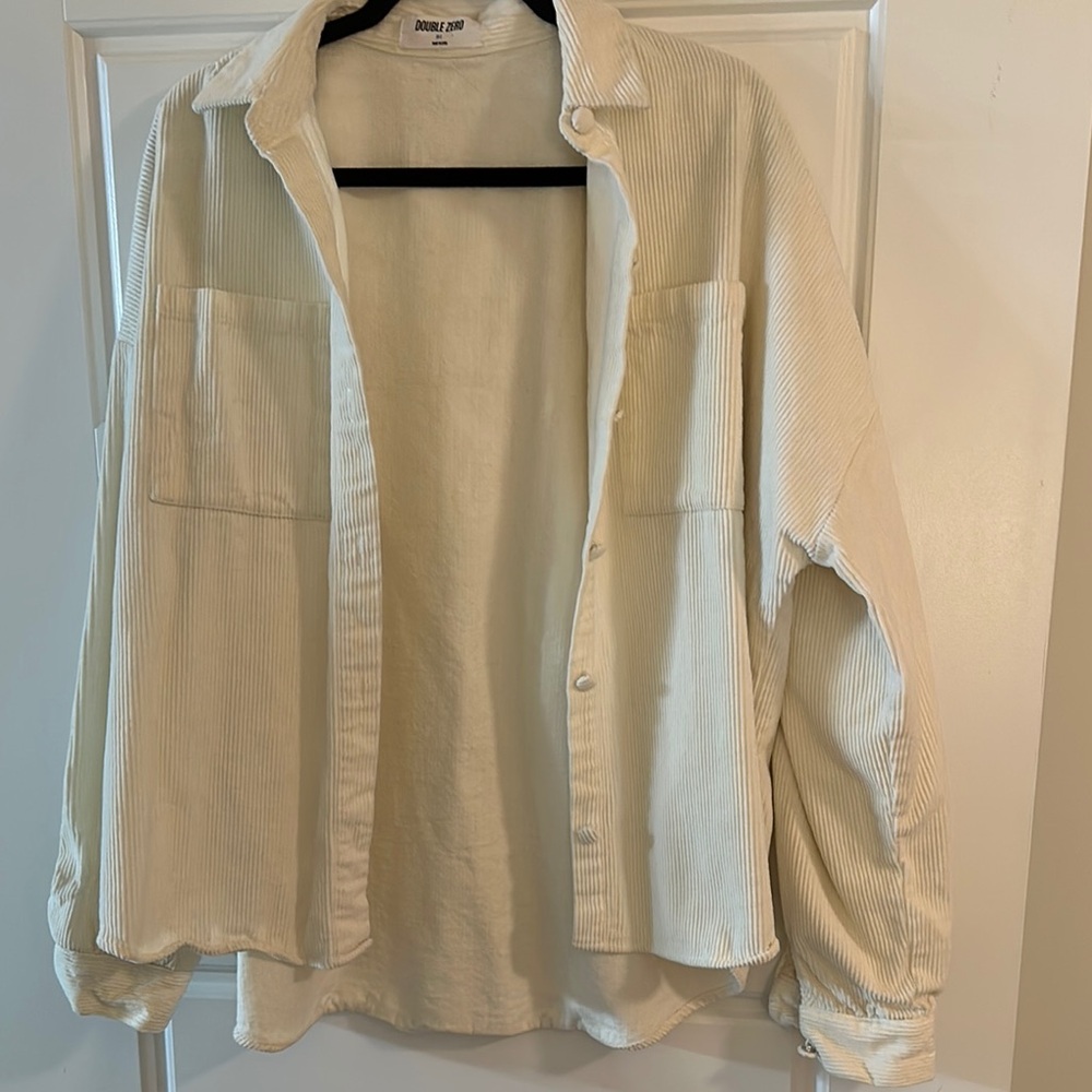 DOUBLE ZERO | cream corduroy shacket m/l